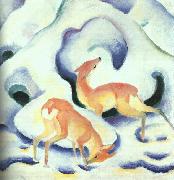 Franz Marc Deer in the Snow oil painting artist